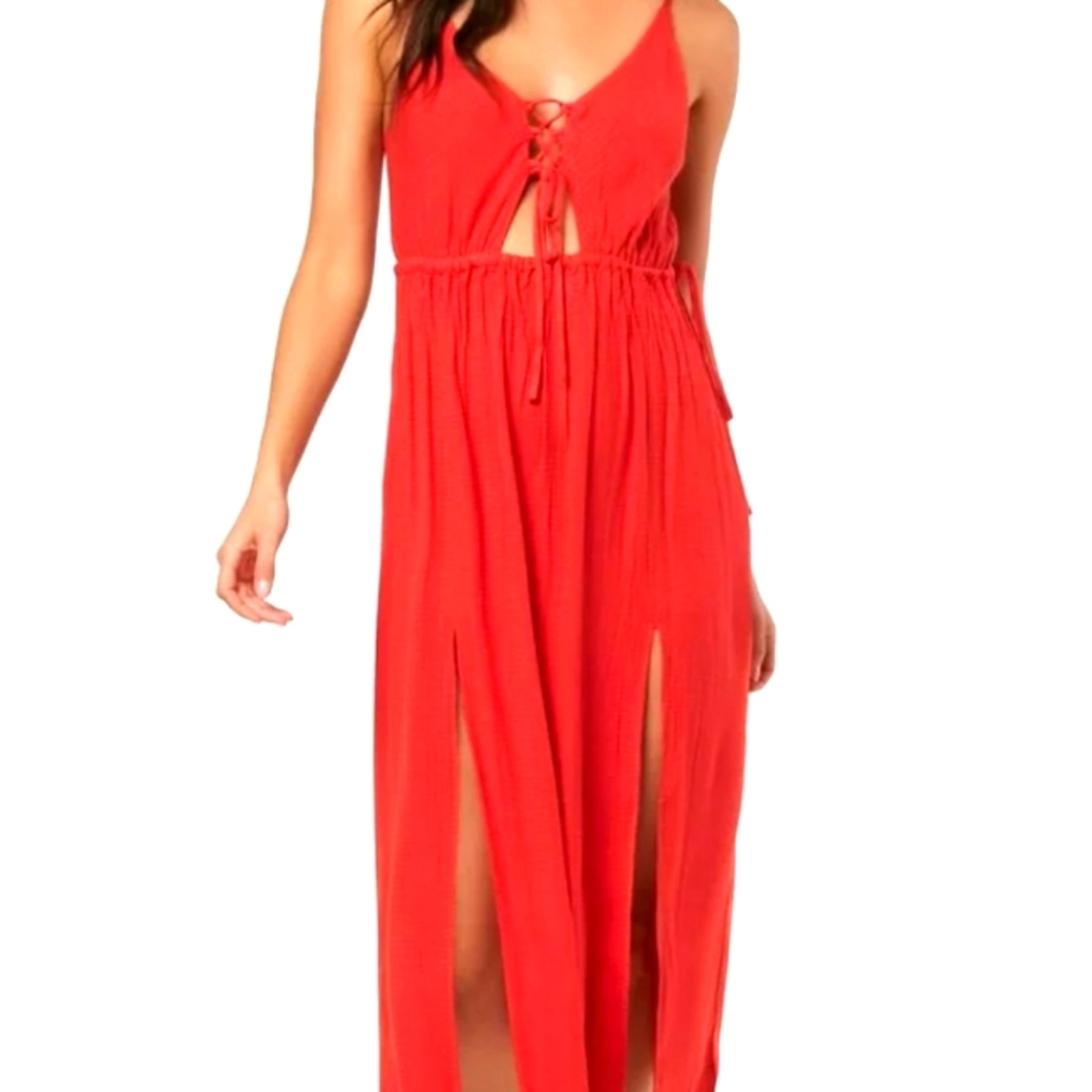 O'Neill Cory Open Back Cover-Up Midi Dress / SIZE S
